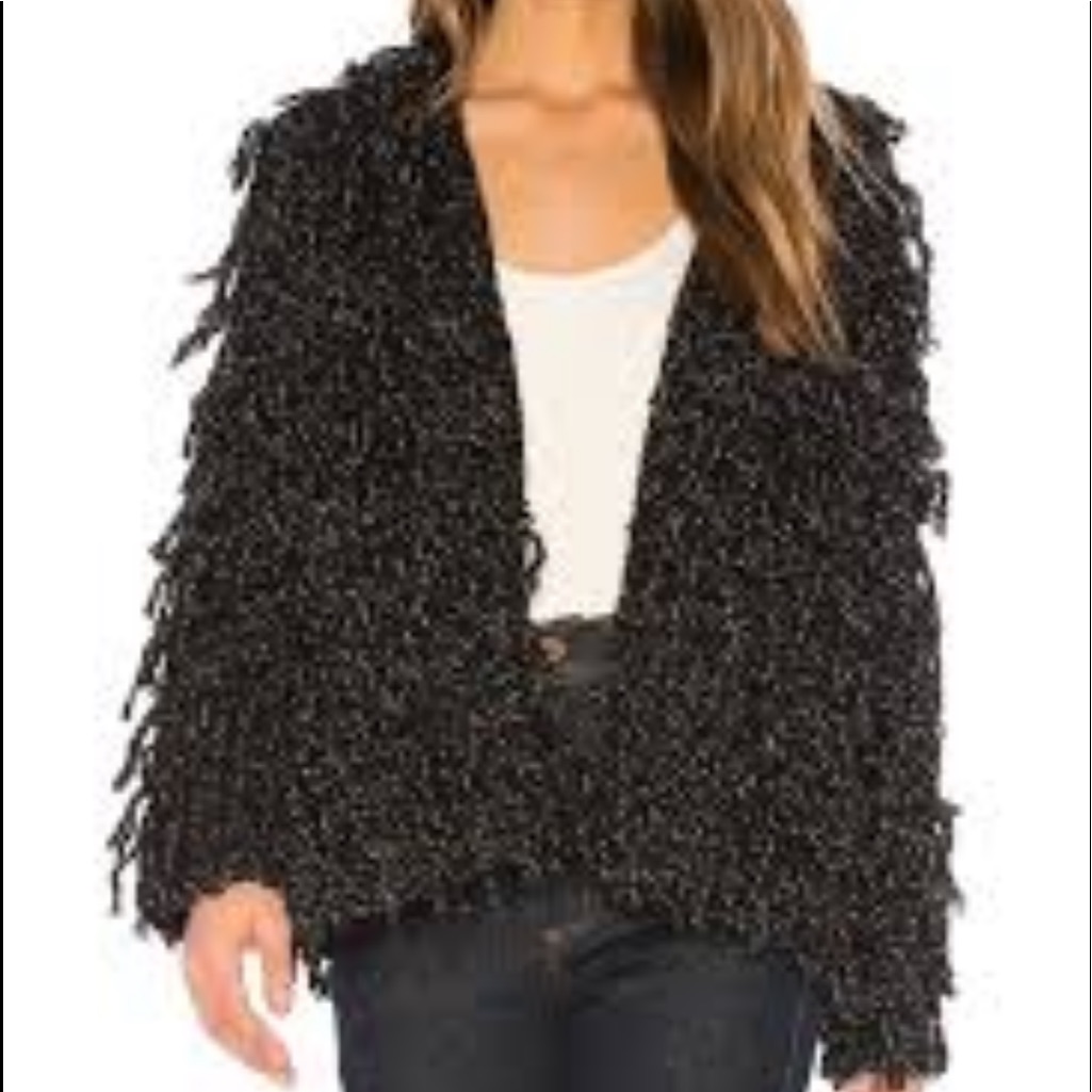 Lovers + Friends Party Jacket Open Front In Starlight Black Xxs.